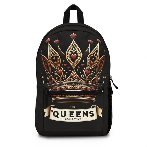 Queen of Hearts - Waterproof Polyester Backpack with adjustable straps and compartments