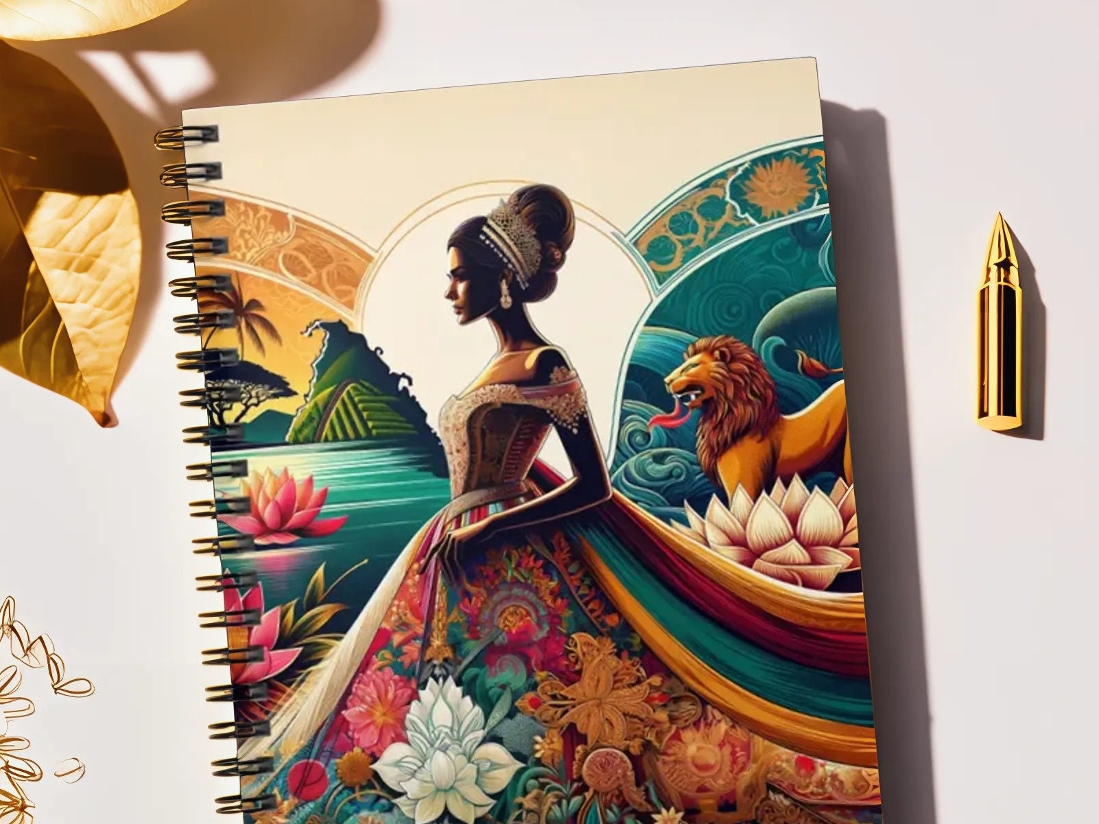 Sri Lankan Queen Spiral Notebook 118 Lined Pages, 6x8 Durable Journal