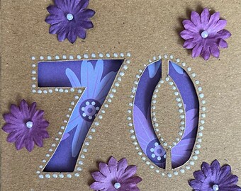 Purple flower Greetings Card