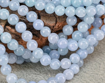 Stunning Light Blue Aquamarine Quartz Beads - Exquisite 15.5" Strand, Multiple Sizes: 4mm 6mm  8mm 10mm 12mm