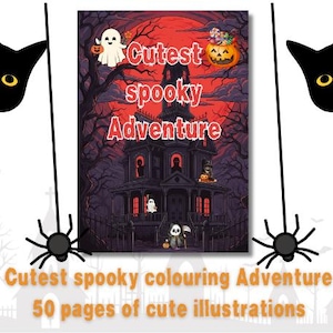 50 Halloween Coloring Book, Spooky Halloween Coloring Pages, Adult Coloring Pages, Spooky Coloring, Ghost Coloring Book, Instant Download