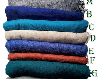 Yak Wool Blanket scarf Soft Shawl/Hand-Loomed Large Wrap Blanket Wool Shawl/Cosy Fair Trade/Yoga Meditation blanket/shawl/wrap