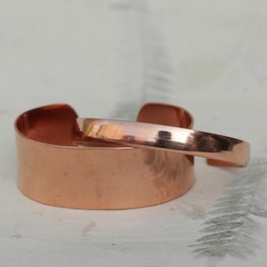 Plain Copper Bracelet Set | Large & Small Adjustable Copper Cuff Bangles | Healing Energy Couple Bracelets | Handmade Nepal Jewelry Gift