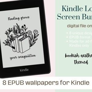 Kindle Lock Screen Wallpaper Backgrounds 8 Pack Bookish Aesthetic Bundle