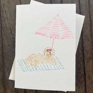 Coastal Cutie - Cartão de felicitações em aquarela pintado à mão