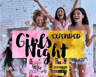 Girls Night EXTENDED, jeu de société à boire imprimable, jeu à boire nuit de filles, jeu à boire numérique, téléchargement immédiat