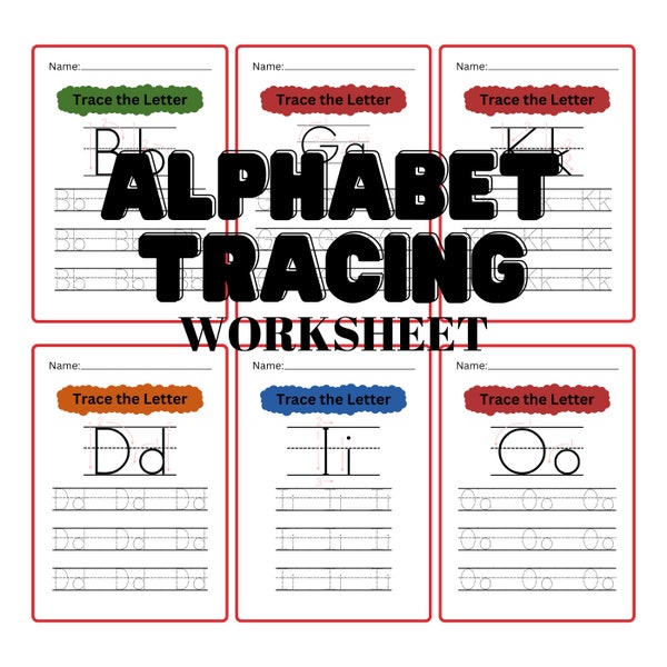 Children's Alphabet A-Z Tracing with Additional Tracing Activities | Printable with Resell Rights