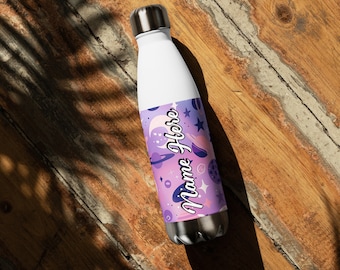 Bottiglia d'acqua in acciaio Galaxy personalizzata, bottiglia per bevande spaziali con nome personalizzato, bicchieri personalizzati per l'universo, bottiglia per viaggi spaziali, bottiglia Nebula