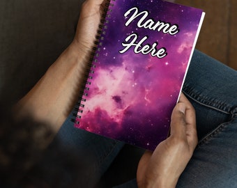 Gepersonaliseerde Galaxy Spiral Notebook, Custom Name Space Journal, Aangepast Universe Dagboek, Nebula Notebook, Kosmische Schets, Astrologie Notebook