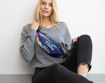 Gepersonaliseerde Galaxy Fanny Pack, aangepaste naam ruimte heuptas, aangepast universum heuptasje, Nebula riemtas, sterrengeschenk, Space Explorer Pack