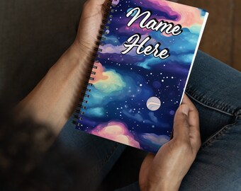 Personalized Galaxy Spiral Notebook, Custom Name Space Journal, Customized Universe Diary, Nebula Notebook,Cosmic Sketch, Astrology Notebook