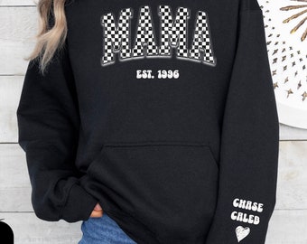 Sudadera con capucha de mamá personalizada, personalizar el año y los nombres de los niños, regalo del día de la madre, regalo para mamá, regalo de nueva mamá, regalo personalizado para mamá