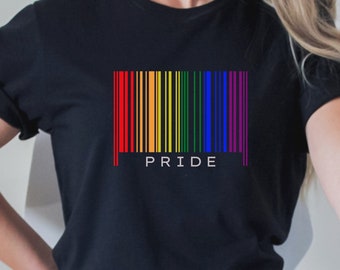 Camisa con código de barras arcoíris, Camisa con código de barras del orgullo, Camisa LGBT, Regalo de camisa LGBT, Camisa LGBTQ, Camisa Orgullo unisex, Regalo del orgullo, Celebración del orgullo