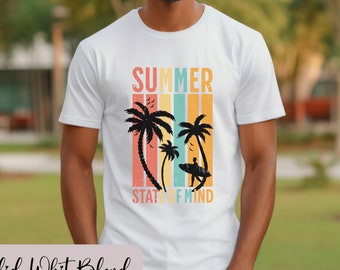 Camiseta Summer State of Mind, Camiseta Summer Beach, Camiseta Surfer, Regalo para surfer, Regalo para amantes de la playa, Camiseta Summer Lovers, Camiseta Summer Vibes