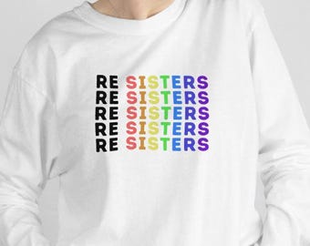 Camiseta de manga larga Empowered Sisters, ropa feminista, regalo para ella, ropa de diversidad para todos los días, orgullo, moda inclusiva, camiseta de igualdad