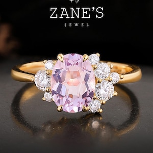 14K Gold Oval Cut Lavender Amethyst Gold Engagement Ring, Moissanite Ring,Dainty Crystal Ring Stackable Purple Gemstone,Anniversary Gift