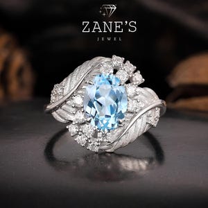 Ovalslipad akvamarin vigselring, fyrverkerislipad mars födelsesten förlovningsring, brudset löfte ring, födelsedagspresenter för kärlek