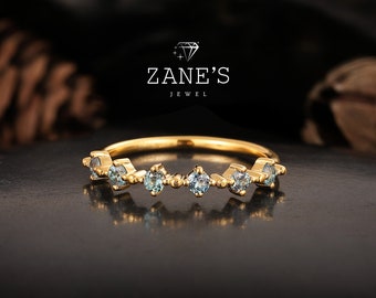 Alexandrite Stacking Ring: Color Changing Gemstone Wedding Band