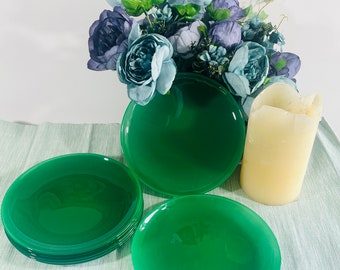 Set vintage groene borden (kwarts)