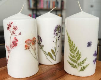 Wildflower Pillar Candle, Large