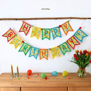 Template for birthday garland | Children&#39;s birthday | Party decoration | Download | Birthday decoration | Pennant chain | DIY | Craft idea | crafting