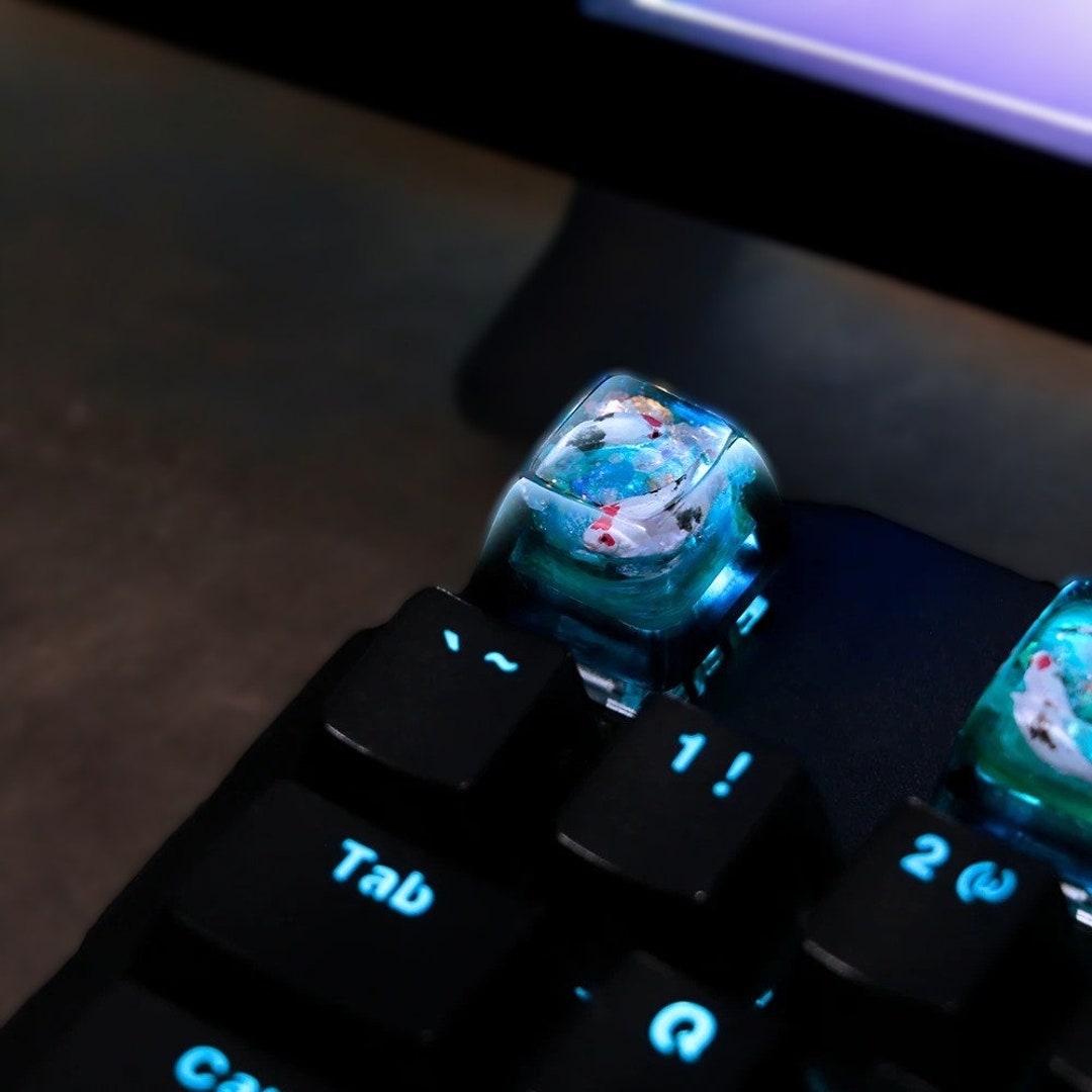 Koi Fish Artisan Keycap, Handmade Custom Resin Anime Keycaps, Creative ...