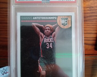 2013 Panini Hoops Basketball Giannis Antetokounmpo Rookie Card PSA Mint 9