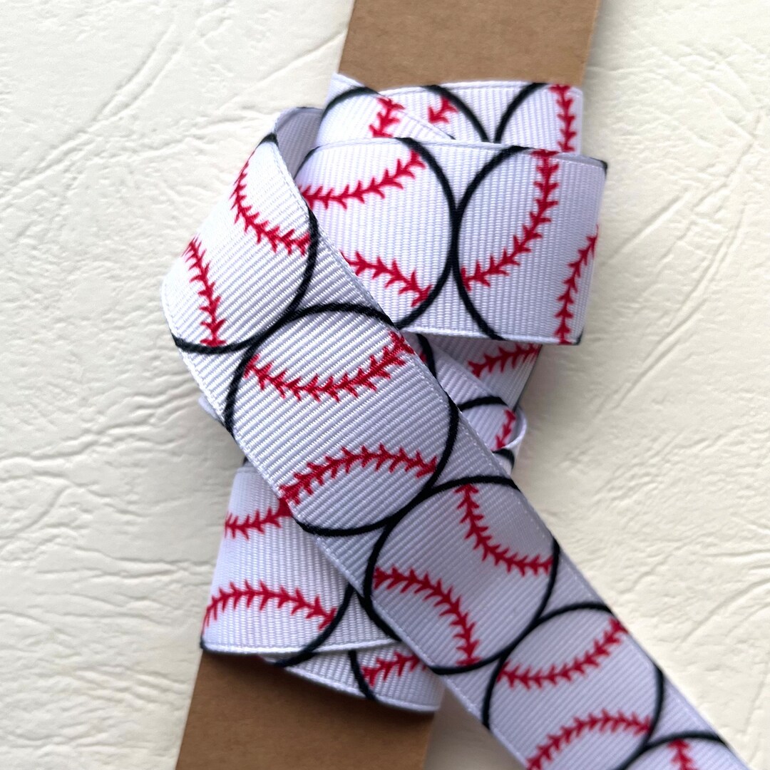 Baseball Themed Grosgrain Ribbon (7/8