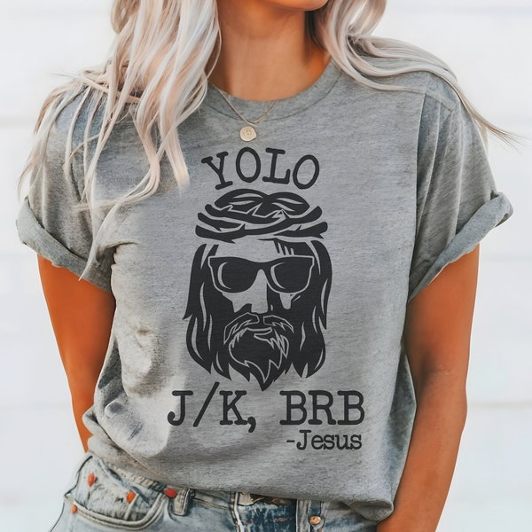 Yolo Jesus BRB Funny Jesus Png for Christian yolo brb jk Jesus texting PNG shirts, gifts PNG download