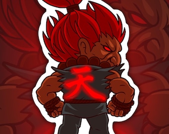 Akuma Raging Demon Sticker Street Fighter Chibi