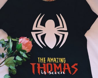 personalized birthday boy t-shirt, spiderman t-shirt, personalized boy celebration t-shirt, spider, superhero, girl, girl
