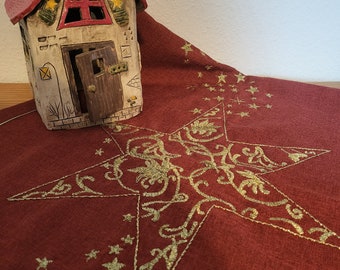 Kersttafelloper, handgemaakt