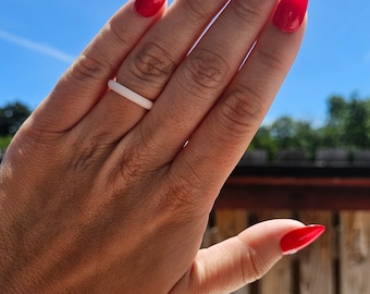 Short almond handpainted cherry red with mini heart press on nails (reusable)