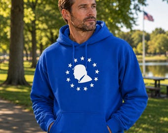 Donald Trump Hooded Sweatshirt, American Pride Hoodie Cotton, Betsy Ross Thirteen  Stars