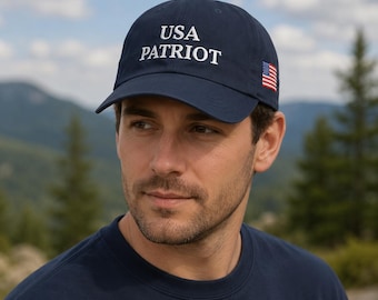 USA Patriot Embroidered Dad Cap |  Flag Side Patch Hat