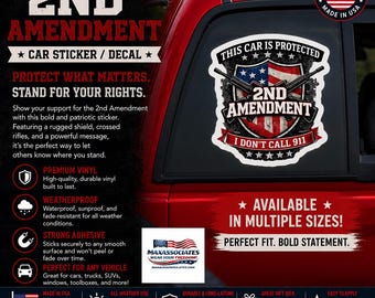 Second Amendment Car Sticker, 2A Vinyl Truck Window Decal, Waterproof Outdoor