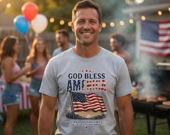 God Bless America American Flag Patriotic Apparel T-Shirt USA Eagle Tee