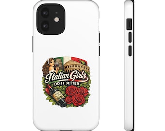 Italian Girls Apple IPhone Case | Italy Wine Vintage Illustration