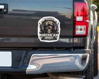 Proud American Patriot Car Magnet, Truck Decals | USA Flag Military Matte Fridge Decor