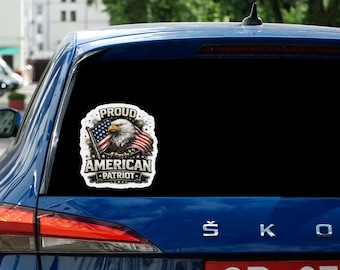 Proud American Patriot Car Magnet, Truck Decals | Bald Eagle USA Flag  Matte Fridge Decor