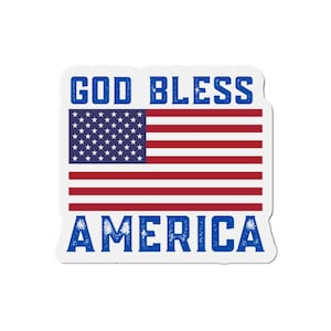Ímã patriótico, bandeira americana, ímã de geladeira, adesivos de caminhão, decoração para casa, Deus abençoe a América, 4 de julho, vinil recortado