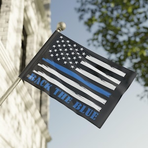Flag, Back the Blue Support Law Enforcement Gift, Thin Blue Line Decor, Police Officer Appreciation, Patriotic Wall Art, Law Enforcement