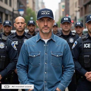 I Stand With ICE Embroidered Dad Cap, Law Enforcement, Baseball Hat, Police Support