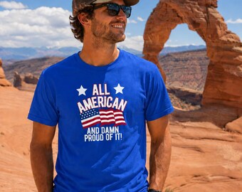 All American Flag Tee Hand Drawn Stars & Stripes Cotton Shirt | Patriotic USA T-Shirt | July 4th Apparel | American Pride Tee