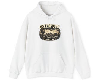 Greenpoint Brooklyn skyline hoodie | Vintage New York sweatshirt