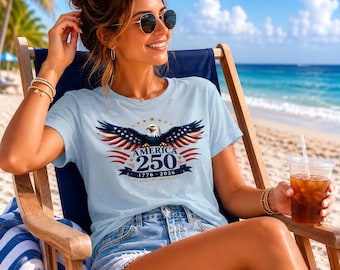 America 250 Eagle Graphic Crop Top | Patriotic Fourth of July