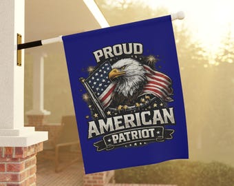 Proud American Patriot Outdoor Banner Bald Eagle Front Porch Decor Garden Flag