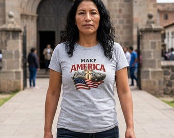 Make America Godly Again Ladies Tee | MAGA Christian Women Shirt | Patriotic Faith Gift