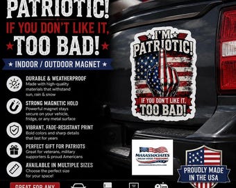 Patriotic Magnet, Vintage Distressed American Flag Die-Cut Design