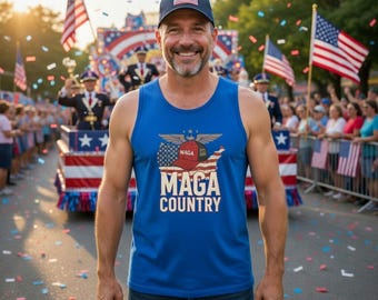 MAGA Country Patriotic Apparel Cotton Tank Top | American Eagle Graphic Shirt